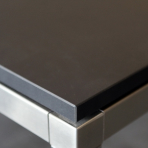 Tischplatte Linoleum schwarz 50x50x2cm