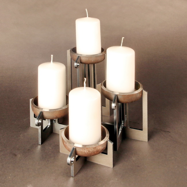Kerzenständer steckbar aus Schwarzstahl
