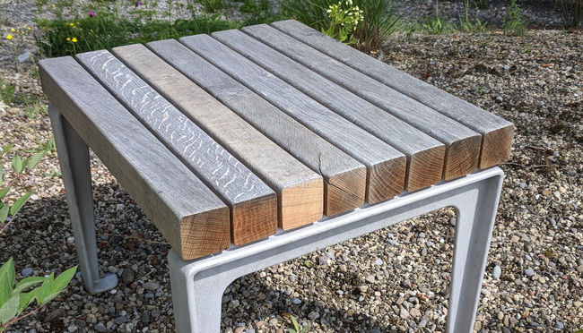 Dachgarten Gartenmöbel aus Aluminium Guss und Eichenholz oder Aluminium