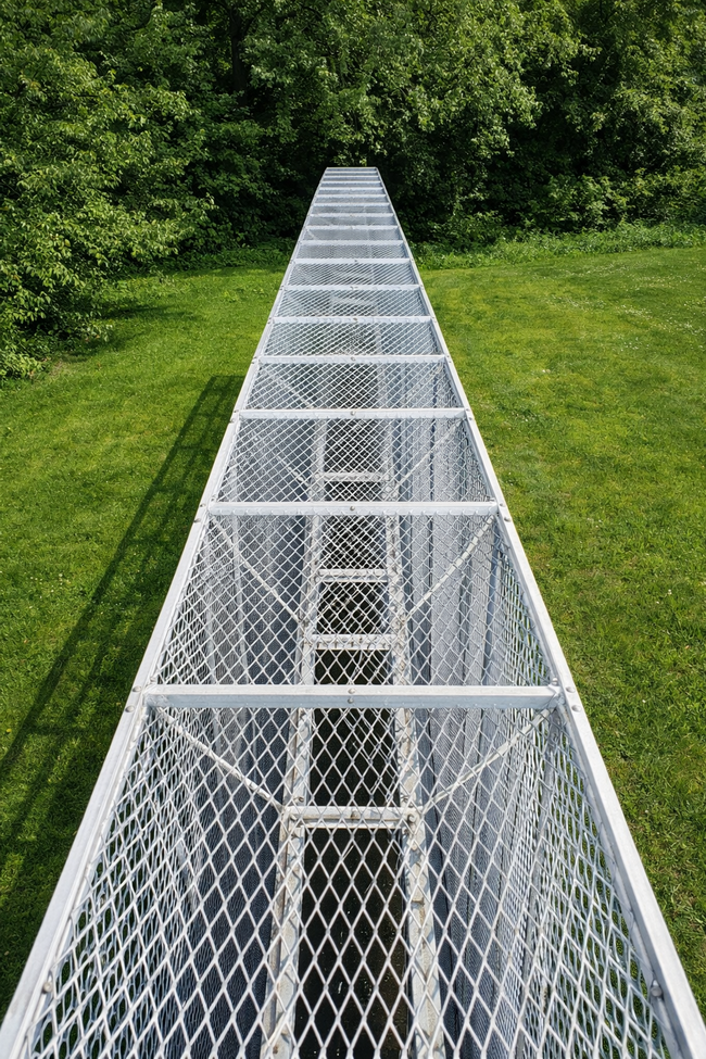 Double Cage Piece Bruce Nauman Skulptur Streckmetall