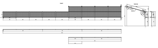 Zeichnung Dach mit Planen für Lager von Gastroküche Seerestaurant Zürich