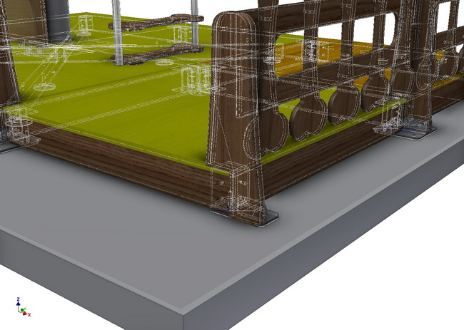 Detail Zaun der Modularen Spielfläche Baumhütte mit Garten als Spielplatz für Restaurants einer Warenhauskette