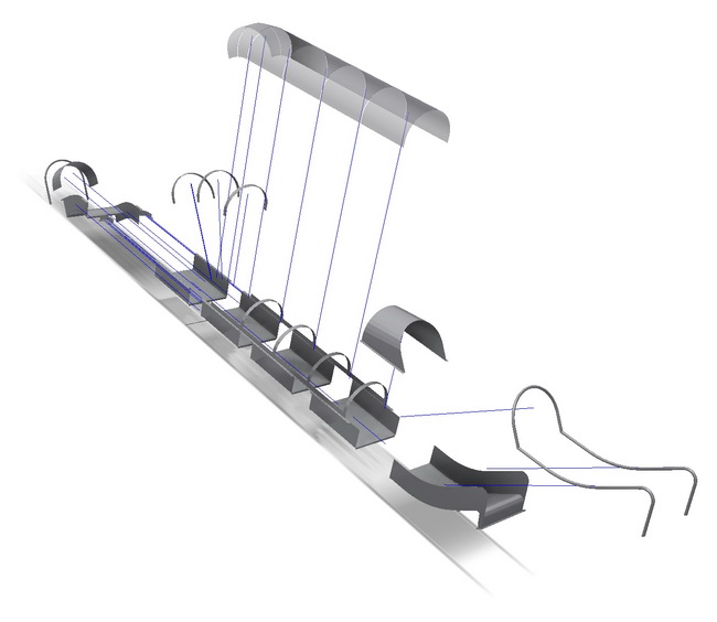 Rutschbahn aus Edelstahl mit transparenter Abdeckung Plan Einzelteile