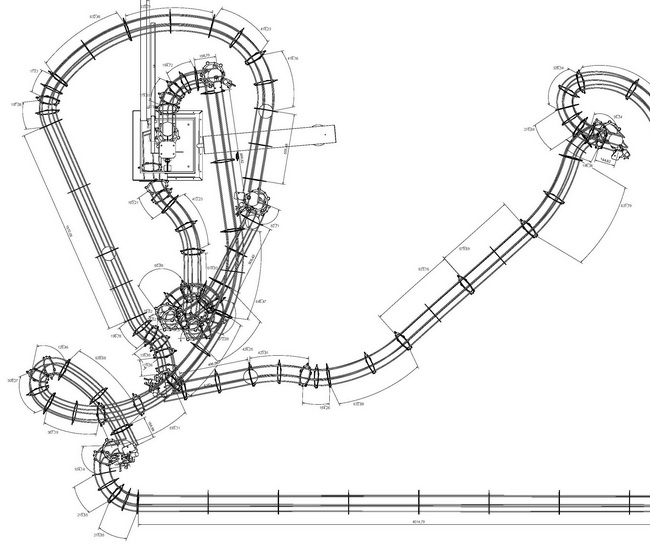 Kugelbahn mit Lift für Ausstellung Planzeichnung