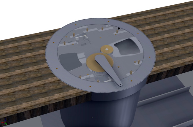 3d Modell von Getriebe und Tischplatte aus Eschenholz