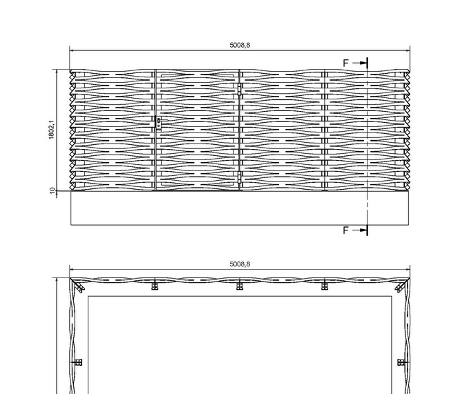 Containerplatz mit Plexus H Sichtschutz Fassadenverkleidung Planzeichnung