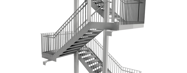 fluchttreppe aussentreppe treppenturm gitterroste 07